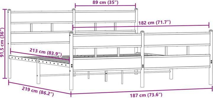 Image du produit vidaXL Bettgestell (183 x 213 cm)