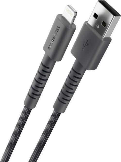 Actual product image Fresh'N Rebel Fresh 'n Rebel USB-A zu Lightning silicone geflochtenes Kabel "FlexWave" 2m, Storm Grey (2 m, 30 W)