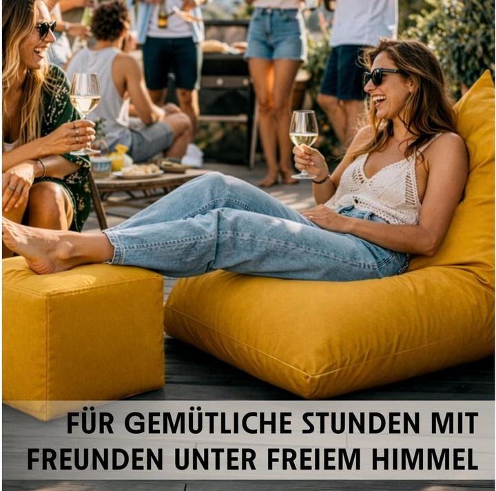 Produktbild Urbanara Sitzsack-Hocker Basic-Outdoor, 85 l, Senfgelb