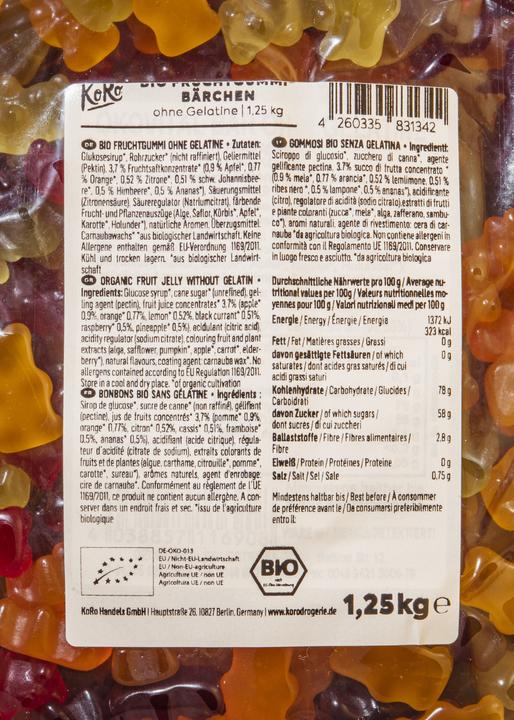 Image du produit KoRo Oursons gélifiés sans gélatine bio (1 pcs, 1250 g)