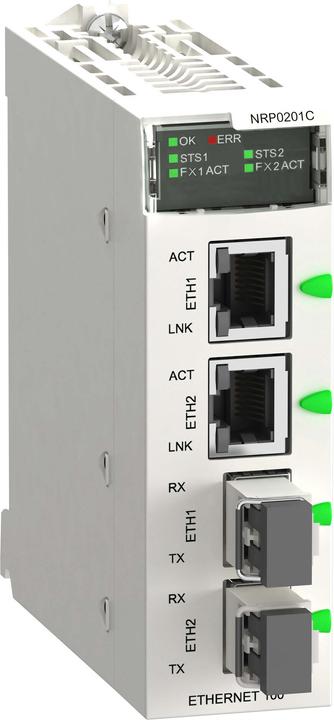 Actual product image Schneider Electric FIBRE CONVERTER SM/LC 2CH 100MB CC BMXNRP0201C (4 Ports)