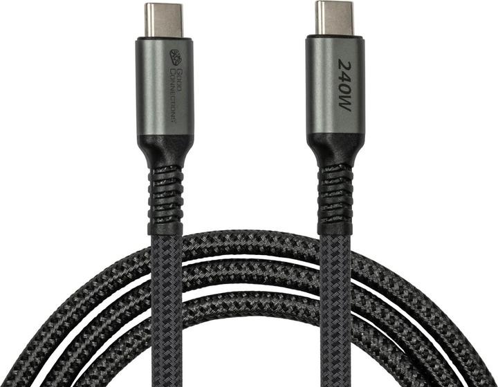 Immagine prodotto Good Connections Cavo di ricarica e dati USB 2.0 240W USB-C da spina a spina antracite 2m (2 m, USB 2.0, 240 W)
