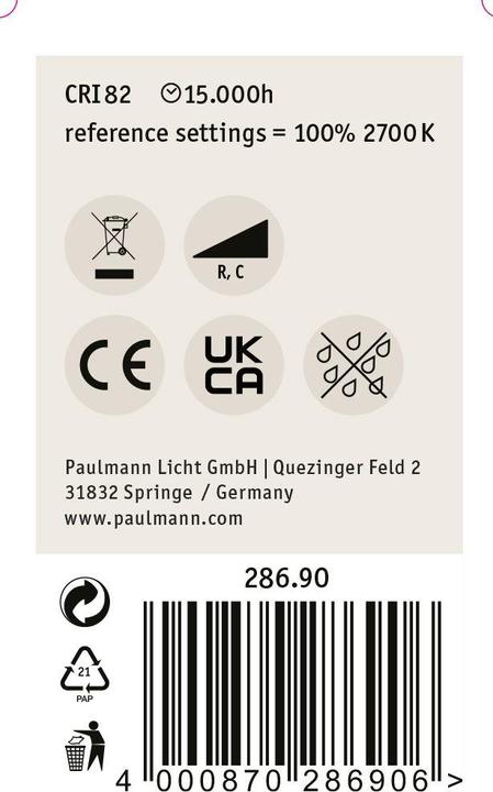 Actual product image Paulmann Drop (E14, 4.80 W, 470 lm, 1 x, F)