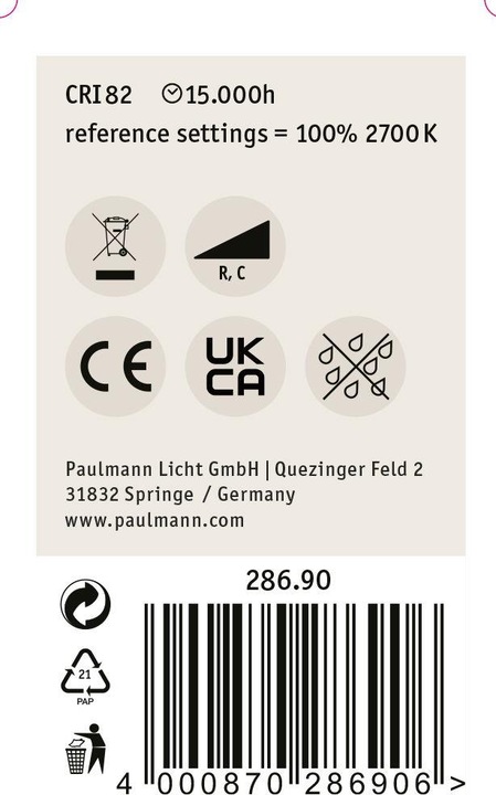 Actual product image Paulmann Drop (E14, 4.80 W, 470 lm, 1 x, F)