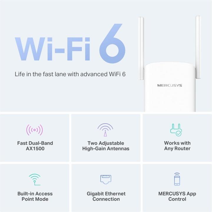 Actual product image Mercusys AX1500 Wi-Fi 6 Range Extender