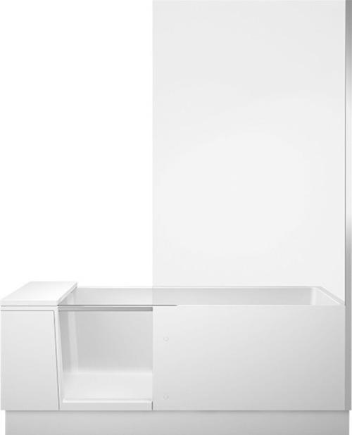 Produktbild Duravit Badewanne SHOWER & BATH 1700x750mm Ecke rechts weiss Tür Klarglas (285 l, 170 cm, 75 cm)
