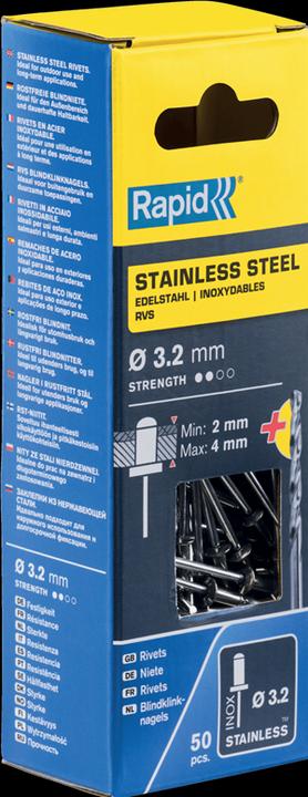 Immagine prodotto Rapid Rivetto cieco in acciaio inox Ø 3,2 x 8 mm