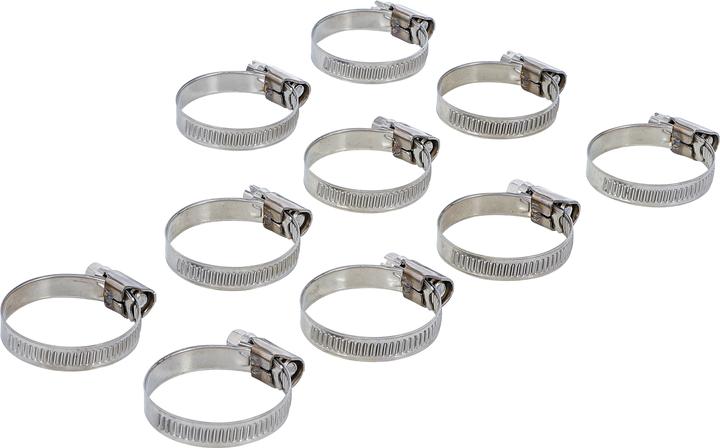 Actual product image BGS Schlauchklemmen rostfrei 25 x 40 mm 10-tlg. (Hose clip, 40 mm)