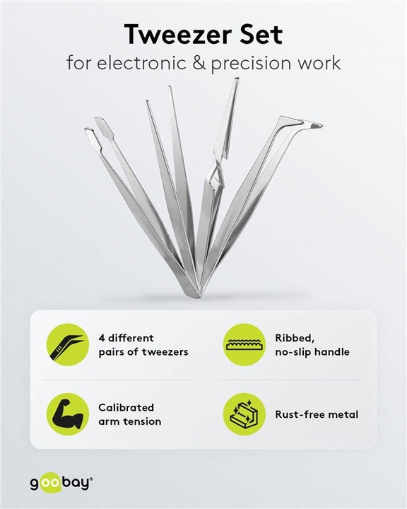 Produktbild FixPoint Pinzetten-Set 4-teilig