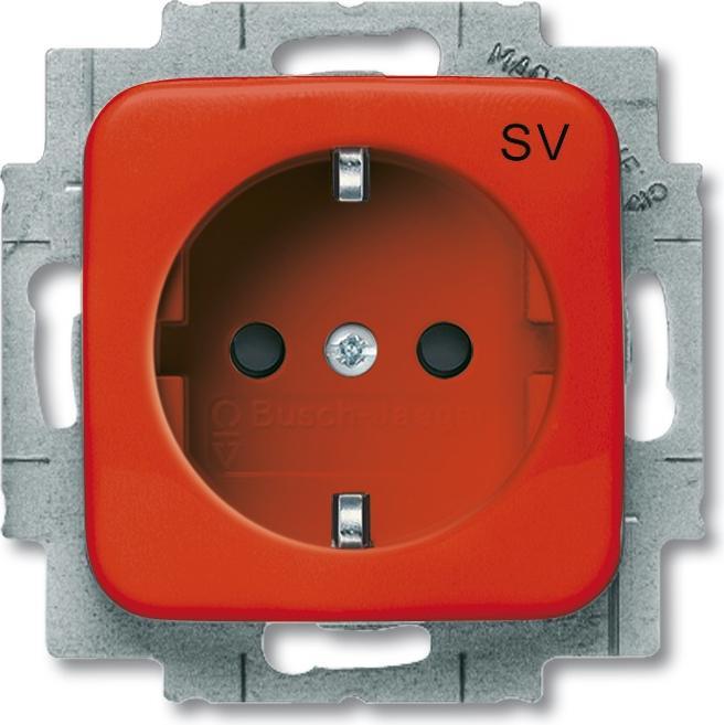 Busch-Jaeger, Steckdose, SCHUKO Steckdosen-Einsatz mit Aufdruck 2CKA002013A5317