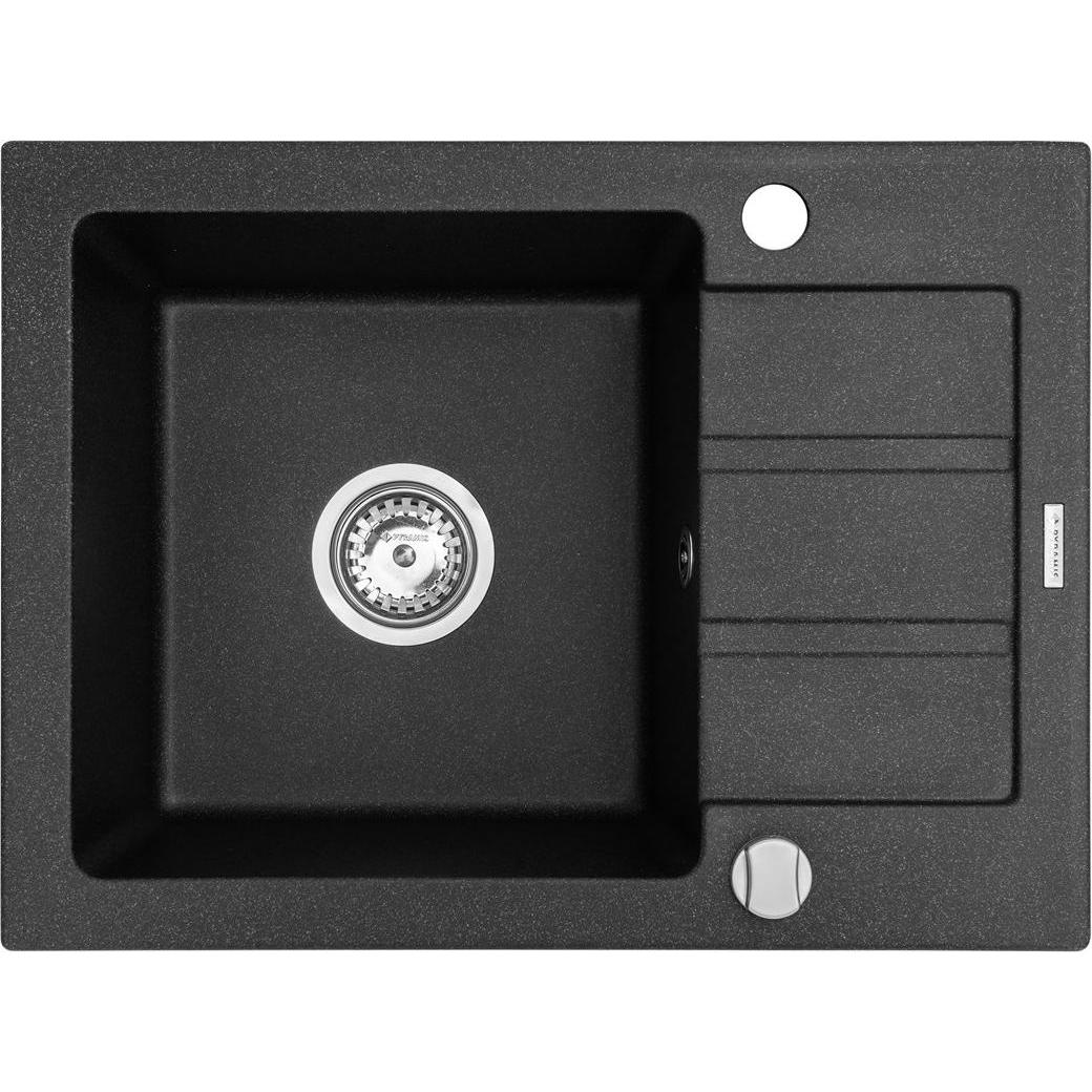 Maidsinks, Spülbecken, Küchenspüle Promo 62x44 1B 1D schwarz (44 cm, 62 cm)