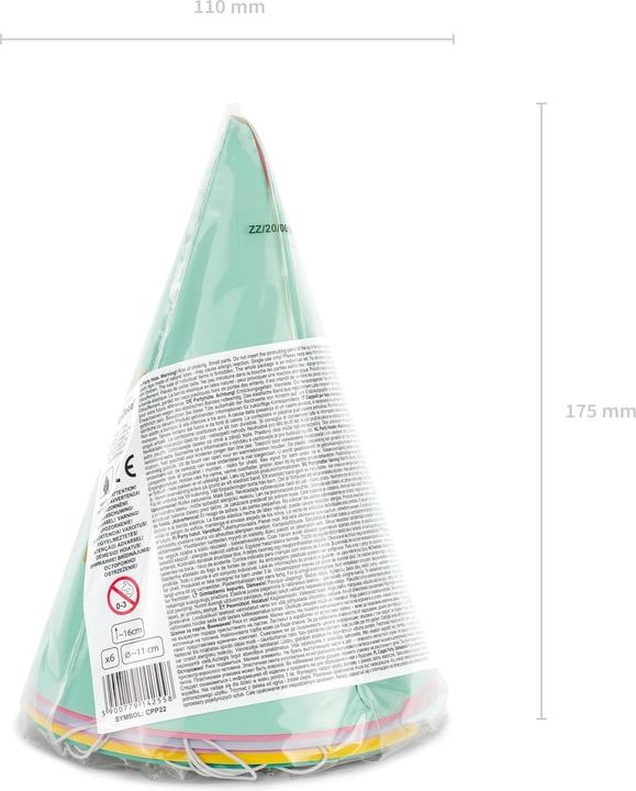 Actual product image Partydeco Happy Birthday Party Hats (6 Piece)