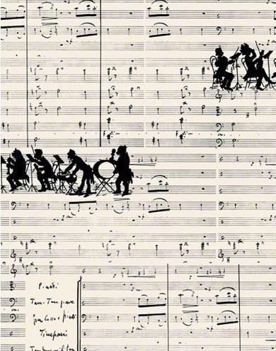 Image du produit Tassotti Dekoratives Musik-Notizbuch QU306.143 A6/56K BR-Linie (A6)