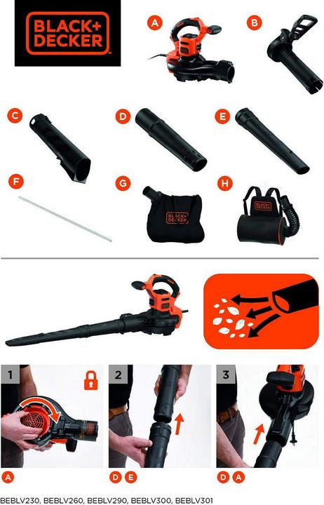 Actual product image Black & Decker BEBLV260-QS (Electrical connection, Vacuum cleaners & blowers, Leaf blower, Leaf vacuums)