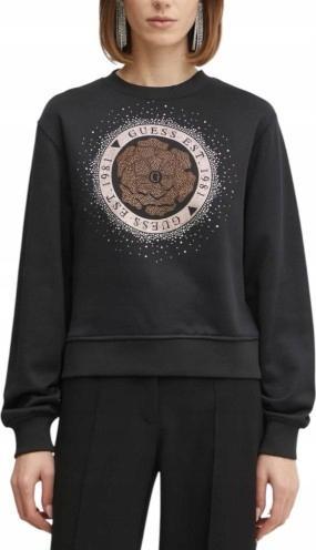 Actual product image Guess Damen Sweatshirt Peony Logo Fleece Schwarz (M)