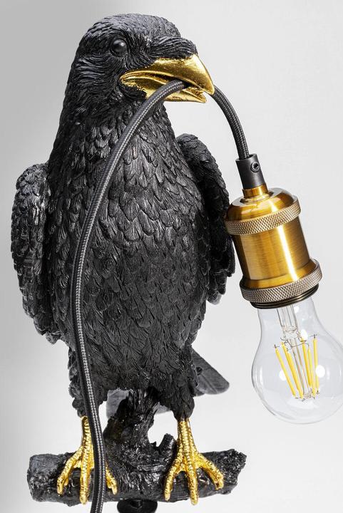 Actual product image Kare Design Table Lamp Animal Sitting Crow Mat Black (E27)