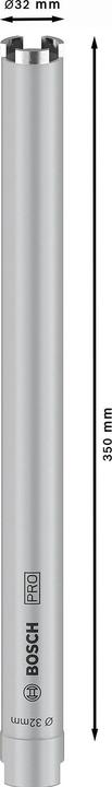 Immagine prodotto Bosch Professional Zubehör PRO Core Cutter asciutto, 32 x 350 mm, G 1/2 pollici (32 mm)