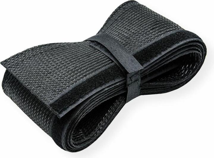 Roline PVC Gewebeschlauch für Kabelbündelung, schwarz, 2,5 m (Kabelschlauch, 250 cm)