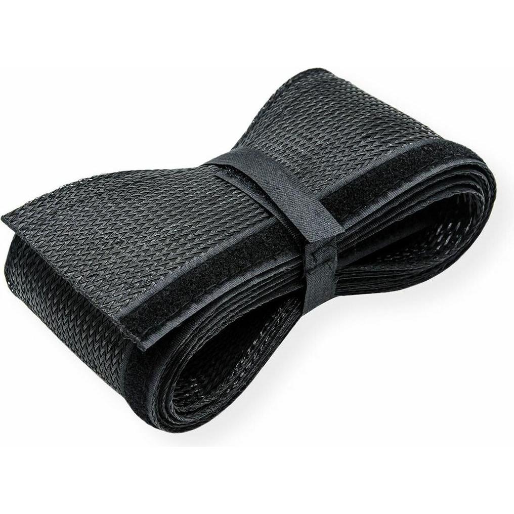 Roline, Canale passacavi, Tubo in tessuto PVC per fascio di cavi, nero, 2,5 m (Tubo cavi, 250 cm)