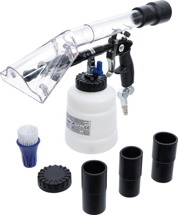 BGS Perslucht reinigingspistool met borstel en zuignap 7 stuks.