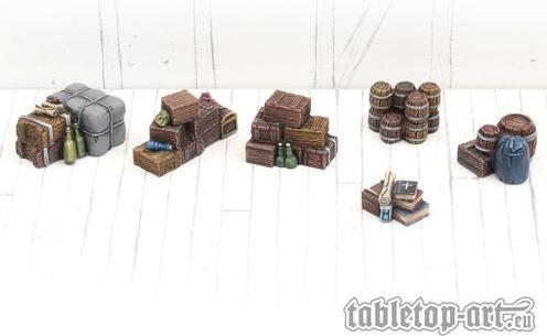 Immagine prodotto Tabletop-Art Accessori Scatole e barili impilati - Set 2 6 pezzi