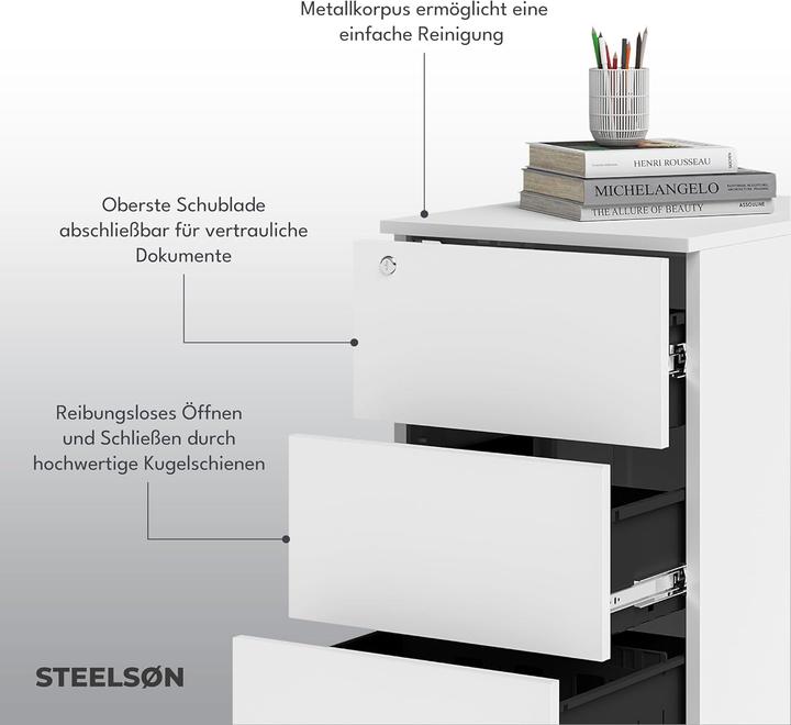 Produktbild Steelsøn Mobiler Rollcontainer mit 3 Schubladen