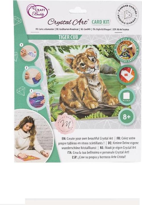 Immagine prodotto Craft Buddy Cucciolo di tigre, biglietto d'arte in cristallo 18x18 cm