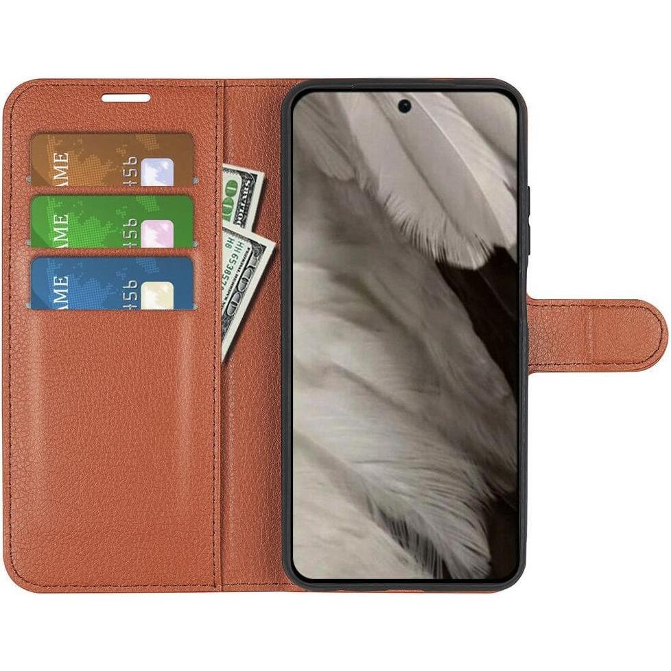 Thumbnail - Cover-Discount Google Pixel 8 - Leder Etui Hülle braun (Google Pixel 8), Smartphone Hülle, Braun