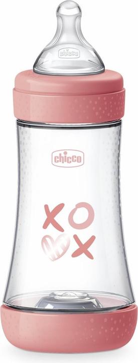 Immagine prodotto Chicco Babyfläschchen PERFECT5 PP 240ml Sauger Silikon mittlerer Fluss DRAFT PINK 2m+ (240 ml)