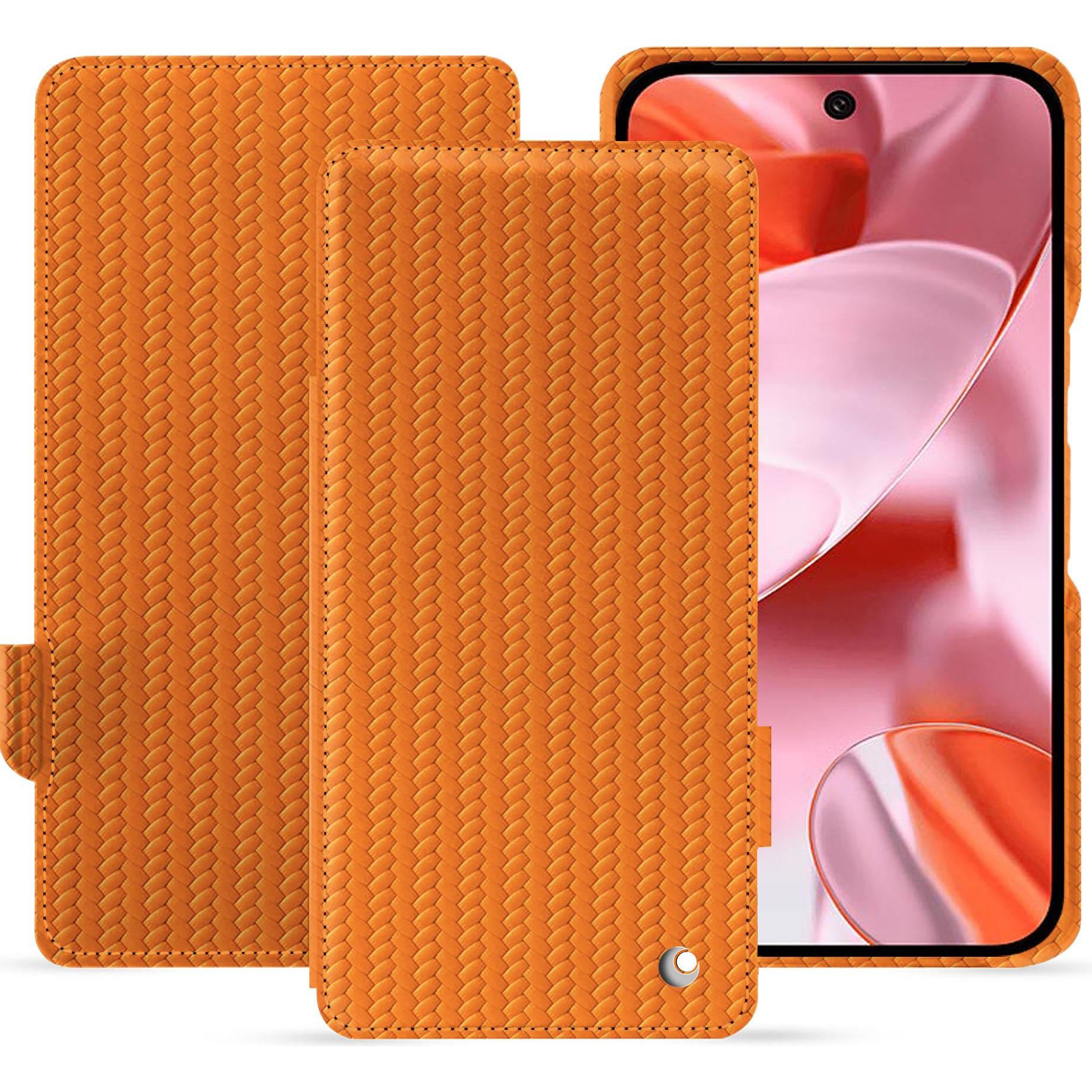 Noreve Lederschutzhülle horizontal (Google Pixel 9), Smartphone Hülle, Orange