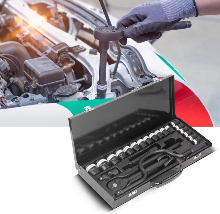 Produktbild Stahlwerk Steckschlüssel-Satz 24-teiliger Knarrenkasten mit 1/2" Umschaltknarre
