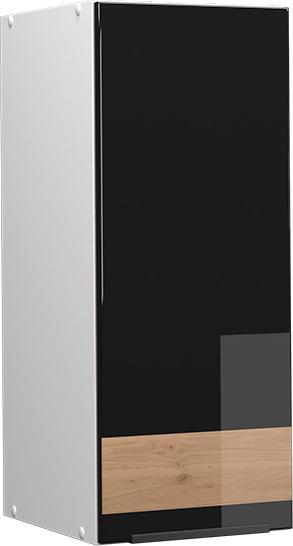 Schwarz-Eiche Hochglanz/Weiss