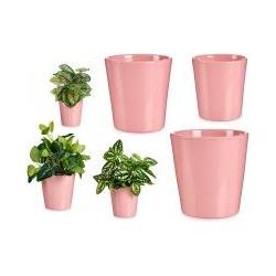 Ibergarden, Blumentopf, Satz von 3 konischen Keramik-Töpfen 11-14-17cm (16.50 cm)
