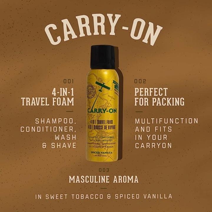 Produktbild 18.21 Man Made Carry On 4-in-1 Travel Foam Shampoo Conditioner Wash & Shave 3.4 fl. oz Spiced Vanilla