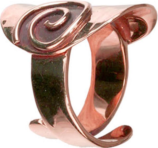 Actual product image Star Piercing Ring rose gold shield hammered with spiral (57)