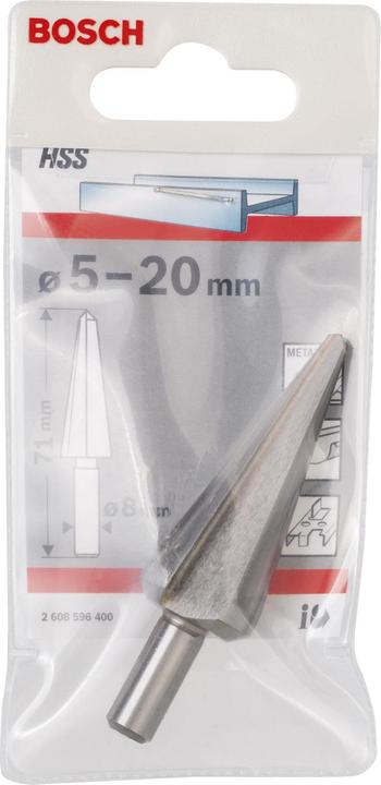 Produktbild Bosch Professional Zubehör Blechschälbohrer HSS, zylindrisch, 5 - 20 mm, 71 mm, 8 mm (8 mm)