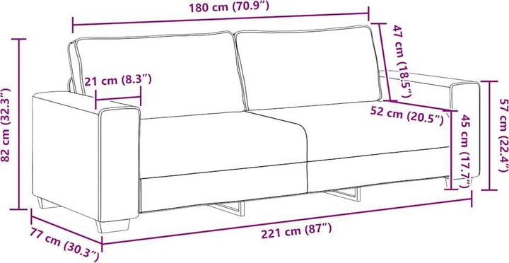 Produktbild vidaXL 3-Sitzer-Sofa (3-Sitzer)