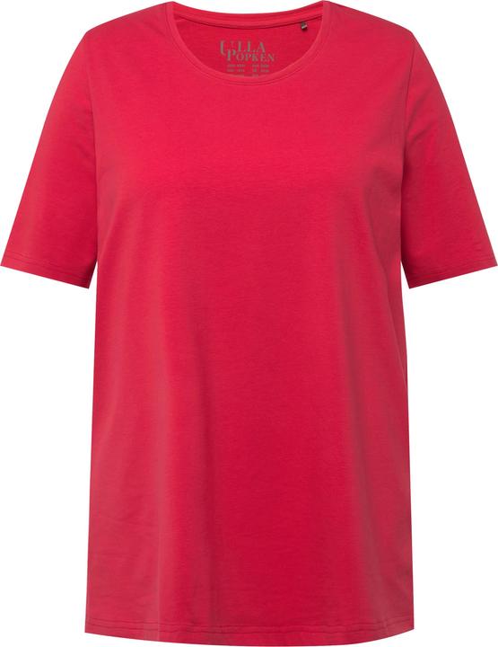 Image du produit Ulla Popken T-shirt en coton bio. Col rond et manches courtes. Coupe évasée (46, 48)