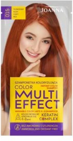 Image du produit Joanna Shampooing couleur instantané Multi Effect Keratin Complex 015 Flame Rudy 35G (Shampoing liquide)