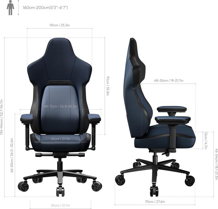 Produktbild Thunder X3 ThunderX3 CORE-Modern Gaming Stuhl - blau