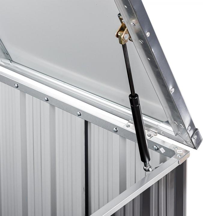 Produktbild Dema Metall Garten Gerätebox Auflagenbox Aufbewahrungsbox Truhe 770 L anthrazit weiss