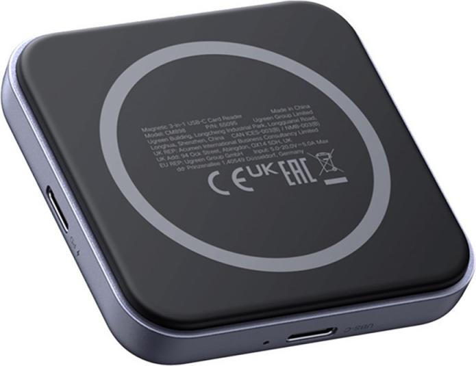 Image du produit Ugreen 3-in-1 Memory Card Reader CM898 – USB-C / MagSafe / SD & TF – Black (USB-C)
