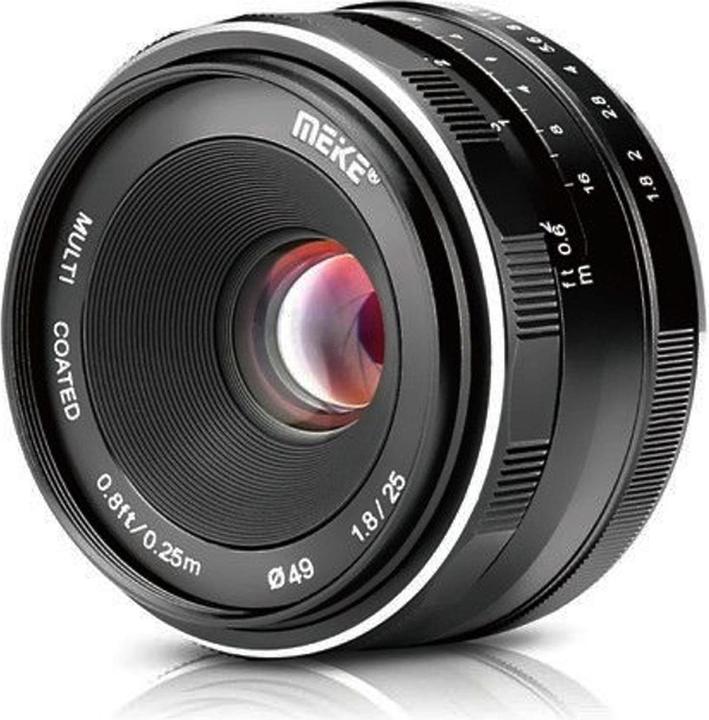 Meike 25mm f/1.8-16 MFT (Micro Vier Derde, APS-C / DX)