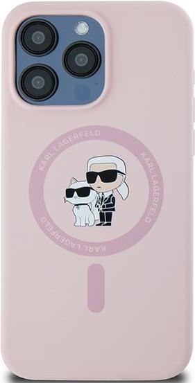 Actual product image Karl Lagerfeld KLHMP15LSCMKCRHP iPhone 15 Pro 6.1" różowy/pink hardcase Silicone Karl & Choupette Ma (Apple iPhone 15 Pro)