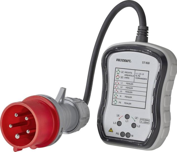 Image du produit Voltcraft Testeur de prises triphasé (CAT III 300V)