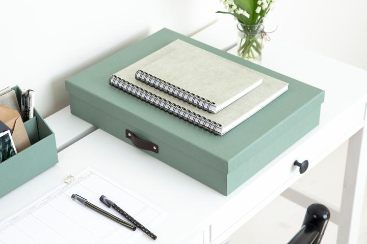 Produktbild Bigso Schachtel Leinenbezug Sverker Soft Teal (31 cm)