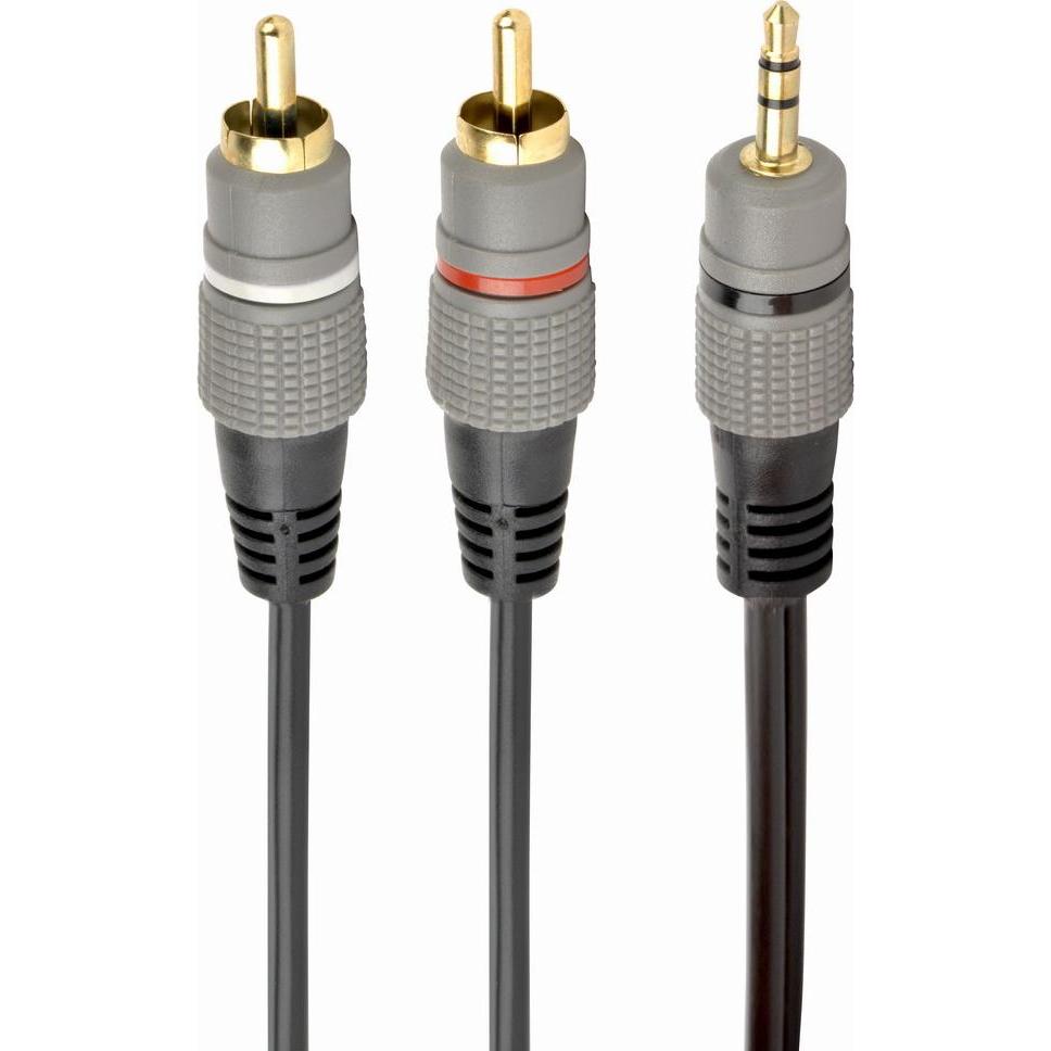 Gembird CableXpert 3.5 mm stereo plug to 2*RCA plugs 2.5m Gold Plated CCA-352-2.5M (2.50 m), Audio Kabel