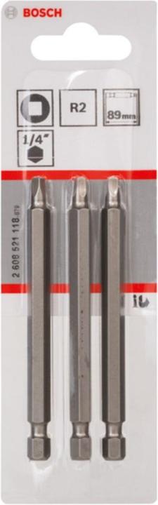 Produktbild Bosch Professional Zubehör Schrauberbit Extra-Hart R2, 89 mm, 3er-Pack (Sechskant (hexagonal))