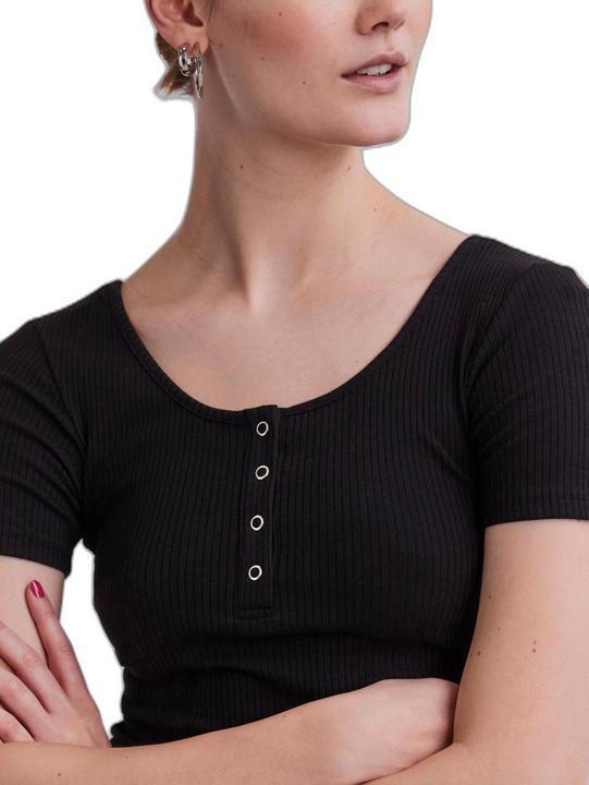 Produktbild Pieces Rippdesign Oberteil mit kurzen Ärmeln (XS)
