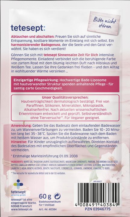 Produktbild Tetesept Sinnensalze Zeit für Dich (Badesalz)